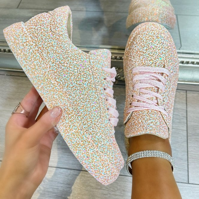 Lemonade Glitter Trainers Peach Fizz